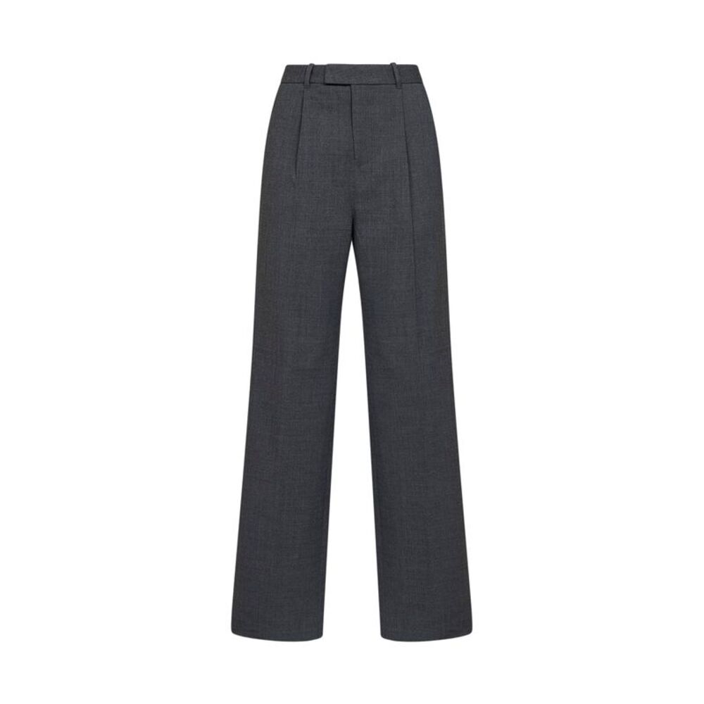 Self Portrait Women Grey Stretch Wool-Blend Tailored Trousers
